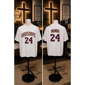 God Is Dope 24 Mamba Kobe Style Tee White Size L Faith Graphic Shirt